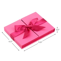 4.5" Pink Gift Card Holder Box With Pink Satin Bow