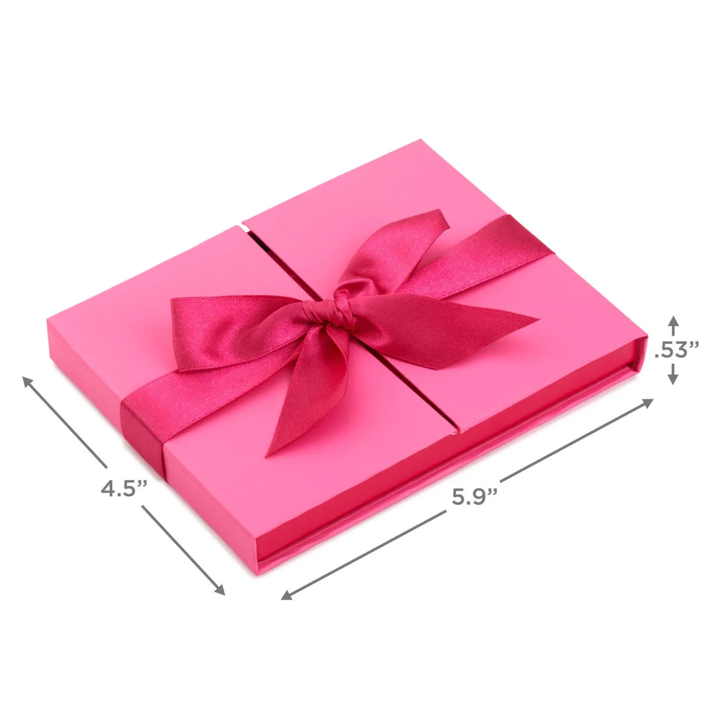 4.5" Pink Gift Card Holder Box With Pink Satin Bow