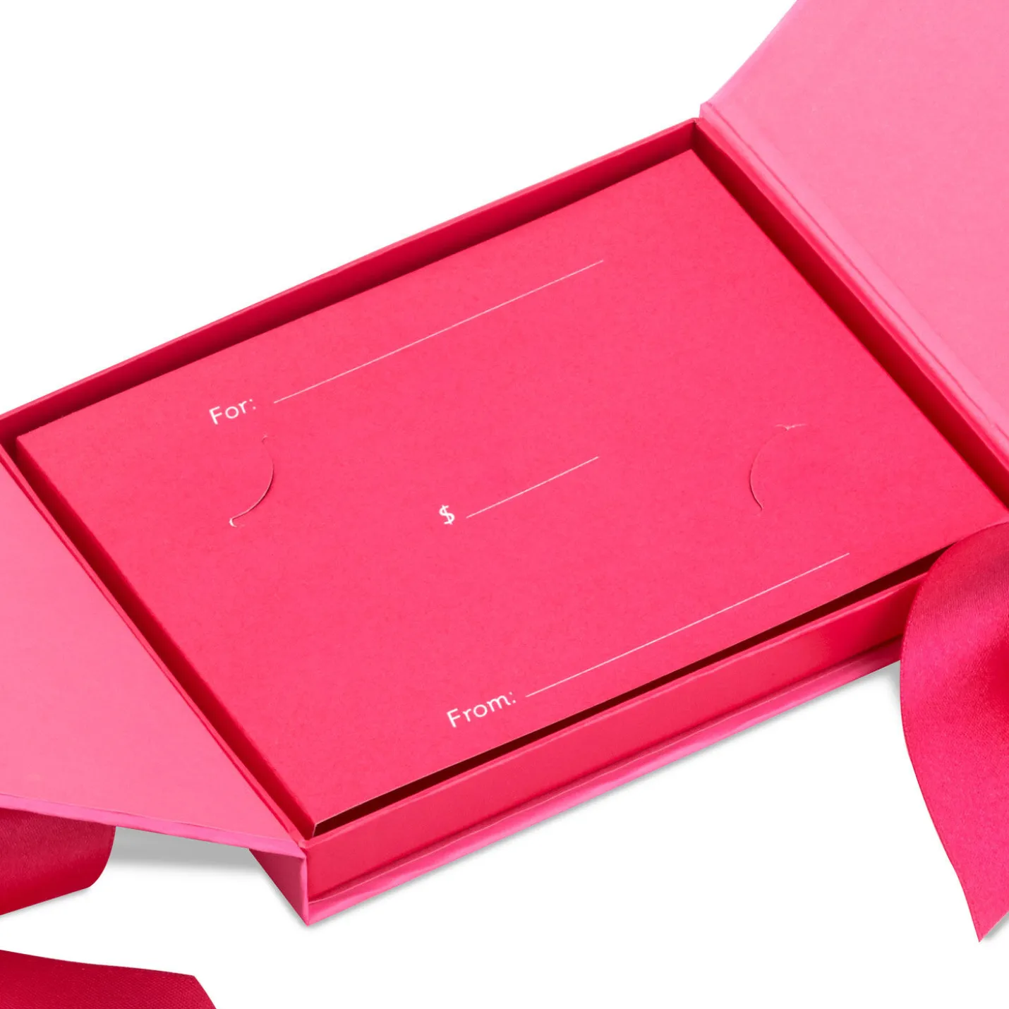 4.5" Pink Gift Card Holder Box With Pink Satin Bow