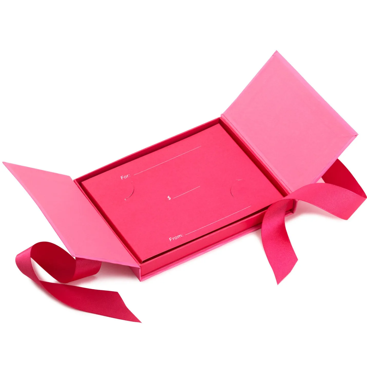 4.5" Pink Gift Card Holder Box With Pink Satin Bow