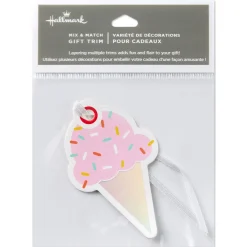 Pink Ice Cream Cone Die-Cut Gift Tag