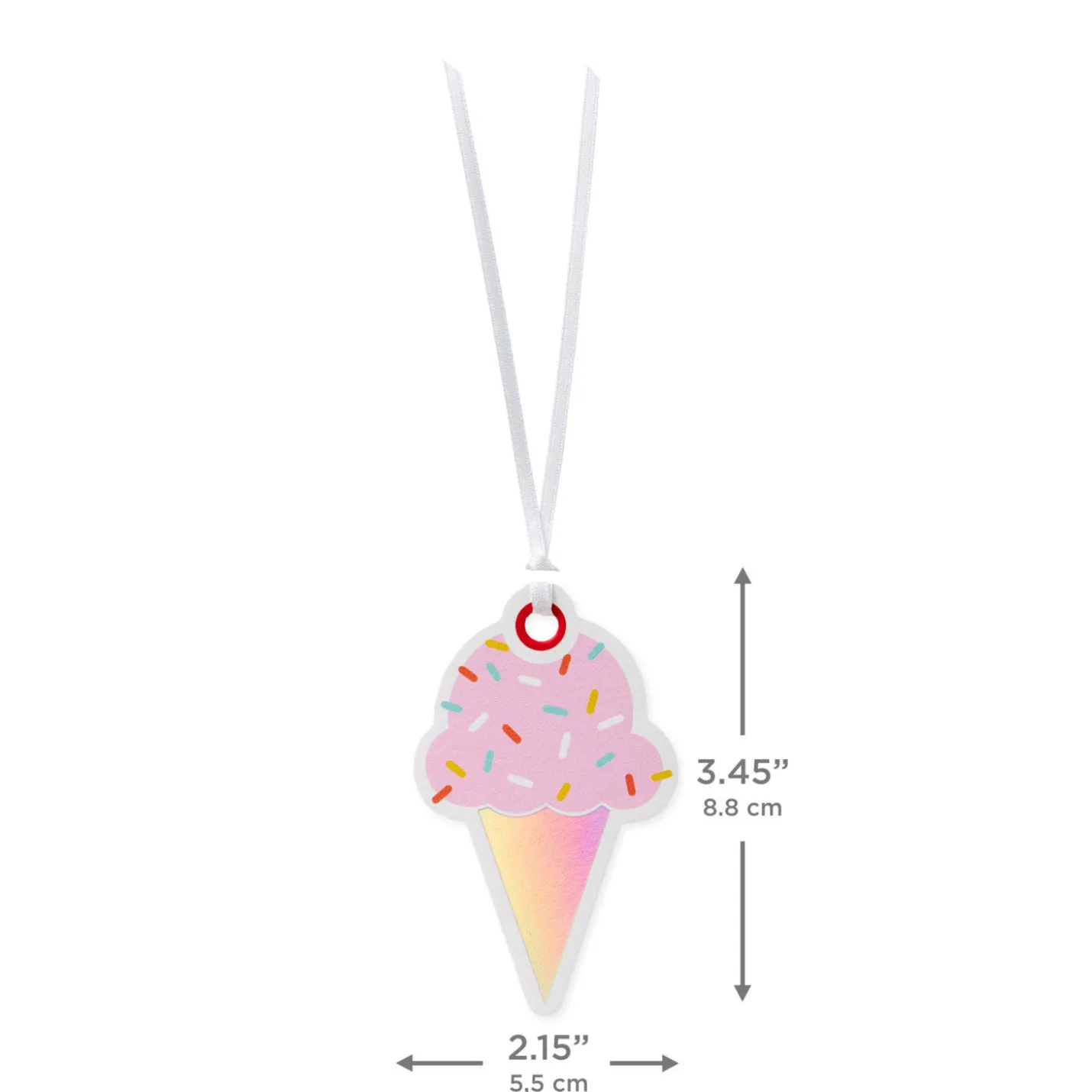 Pink Ice Cream Cone Die-Cut Gift Tag
