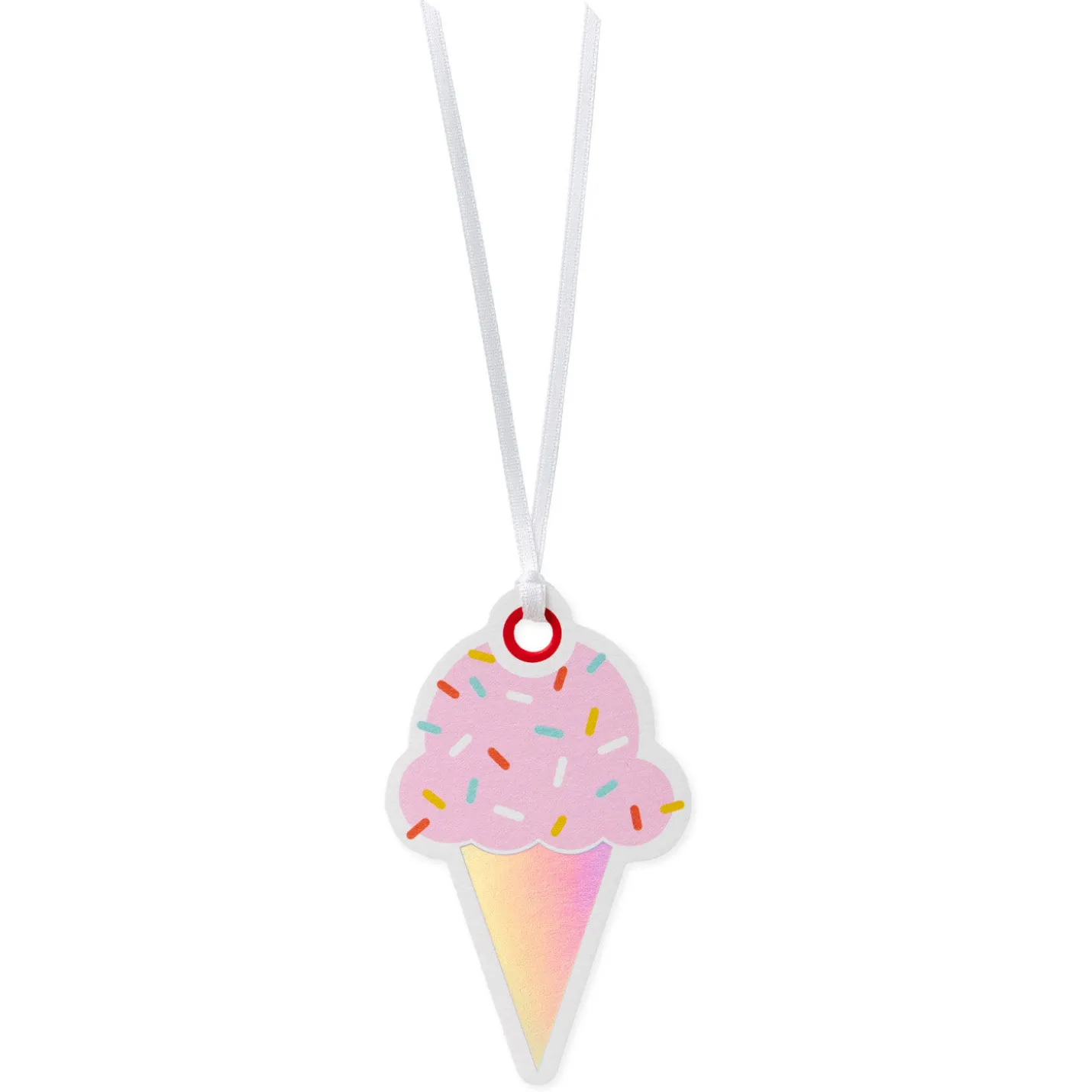Pink Ice Cream Cone Die-Cut Gift Tag