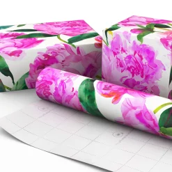 Pink Peonies Jumbo Wrapping Paper, 90 sq. ft.