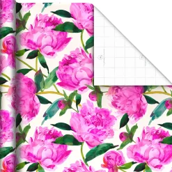 Pink Peonies Jumbo Wrapping Paper, 90 sq. ft.