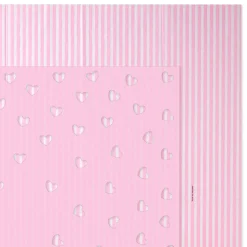 Pink Stripes and Pink With Cutout Hearts 2-Pack Tissue Paper, 4 sheets total