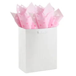 Pink Stripes and Pink With Cutout Hearts 2-Pack Tissue Paper, 4 sheets total