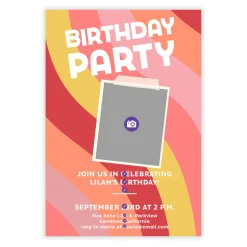 Pink Waves Birthday Invitation