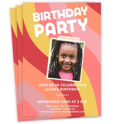 Pink Waves Birthday Invitation