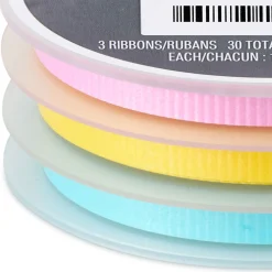 Pink/Yellow/Aqua 3-Pack Curling Ribbon, 90' total