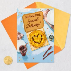 Pizza Our Hearts Birthday Card for Grandson