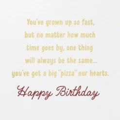 Pizza Our Hearts Birthday Card for Grandson