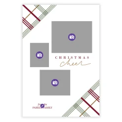 Plaid Cheer Flat Christmas Photo Card