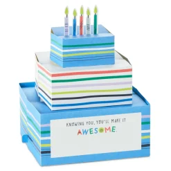 Playful Blue Cake 3D Pop-Up Birthday Card for Kids