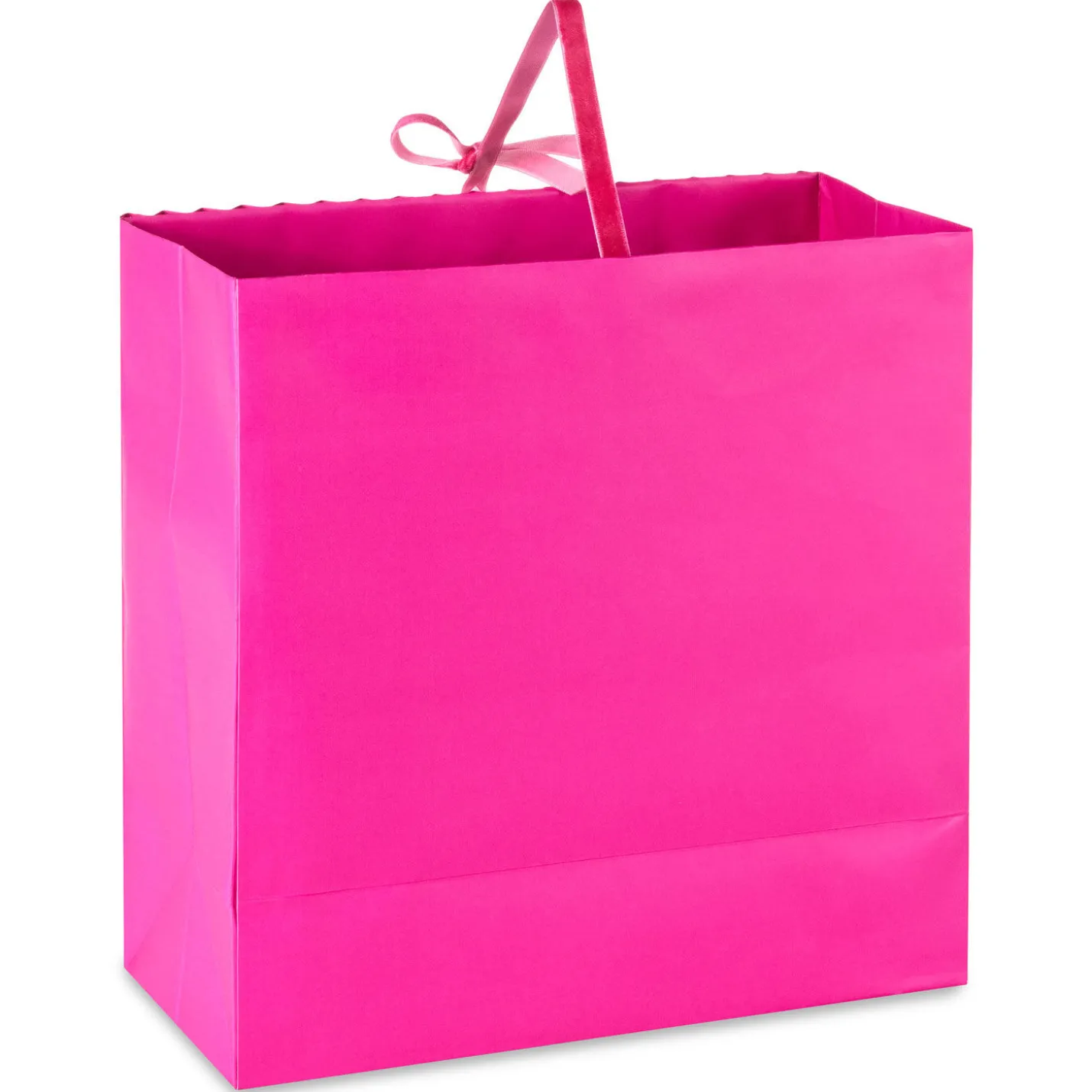 10.4" Pleated Pink Large Square Gift Bag