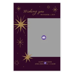 Plum Celestial Wonder Flat Holiday Photo Card