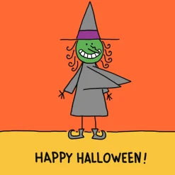Pointy Witch Hats Funny Halloween Card
