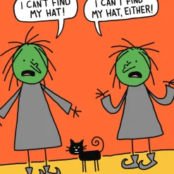 Pointy Witch Hats Funny Halloween Card