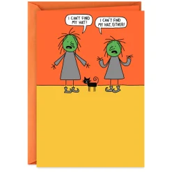 Pointy Witch Hats Funny Halloween Card