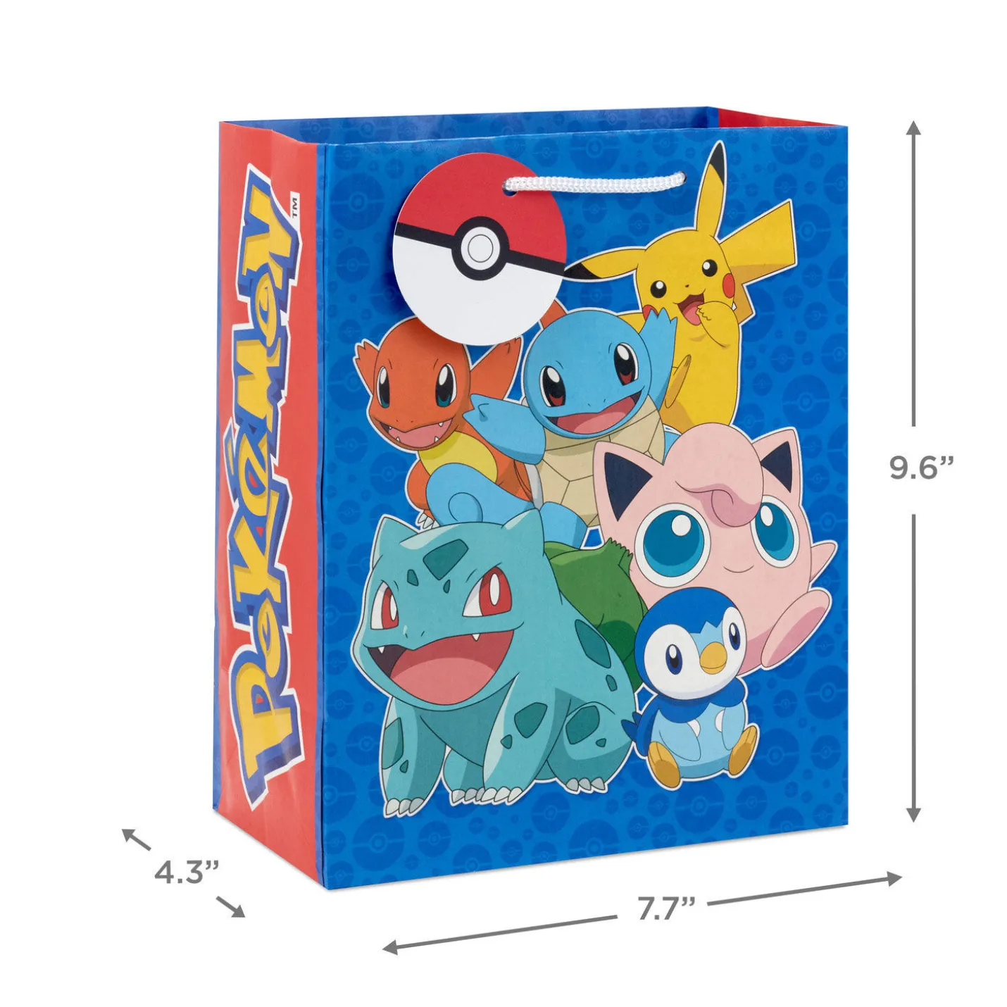 9.6" Pokémon on Blue Medium Gift Bag