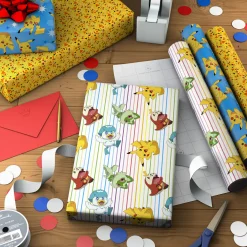 Pokémon Pikachu and Friends 3-Pack Wrapping Paper Mini Roll Bundle, 45 sq. ft. total