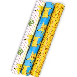 Pokémon Pikachu and Friends 3-Pack Wrapping Paper Mini Roll Bundle, 45 sq. ft. total