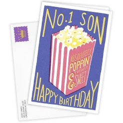 Popcorn Fun Custom Birthday Card for Son