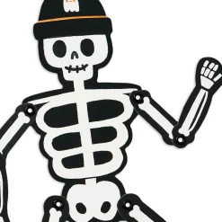 Poseable Skeleton on Skateboard Paper Craft Halloween Card