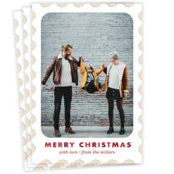 Postage Stamp Flat Christmas Photo Card