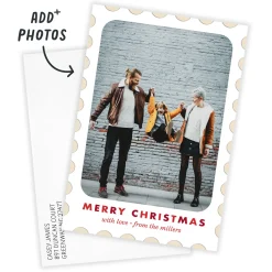 Postage Stamp Flat Christmas Photo Card