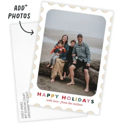 Postage Stamp Flat Holiday Photo Card