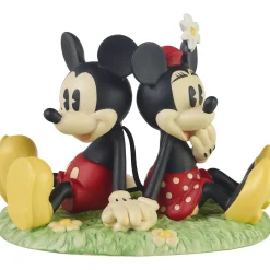 Precious Moments Disney Mickey Mouse and Minnie Mouse Holding Hands Figurine, 3.9"
