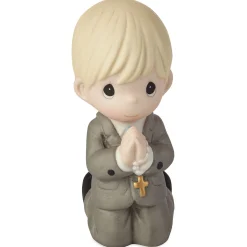 Precious Moments First Communion Kneeling Boy Mini Figurine, 4"