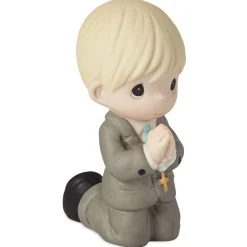 Precious Moments First Communion Kneeling Boy Mini Figurine, 4"