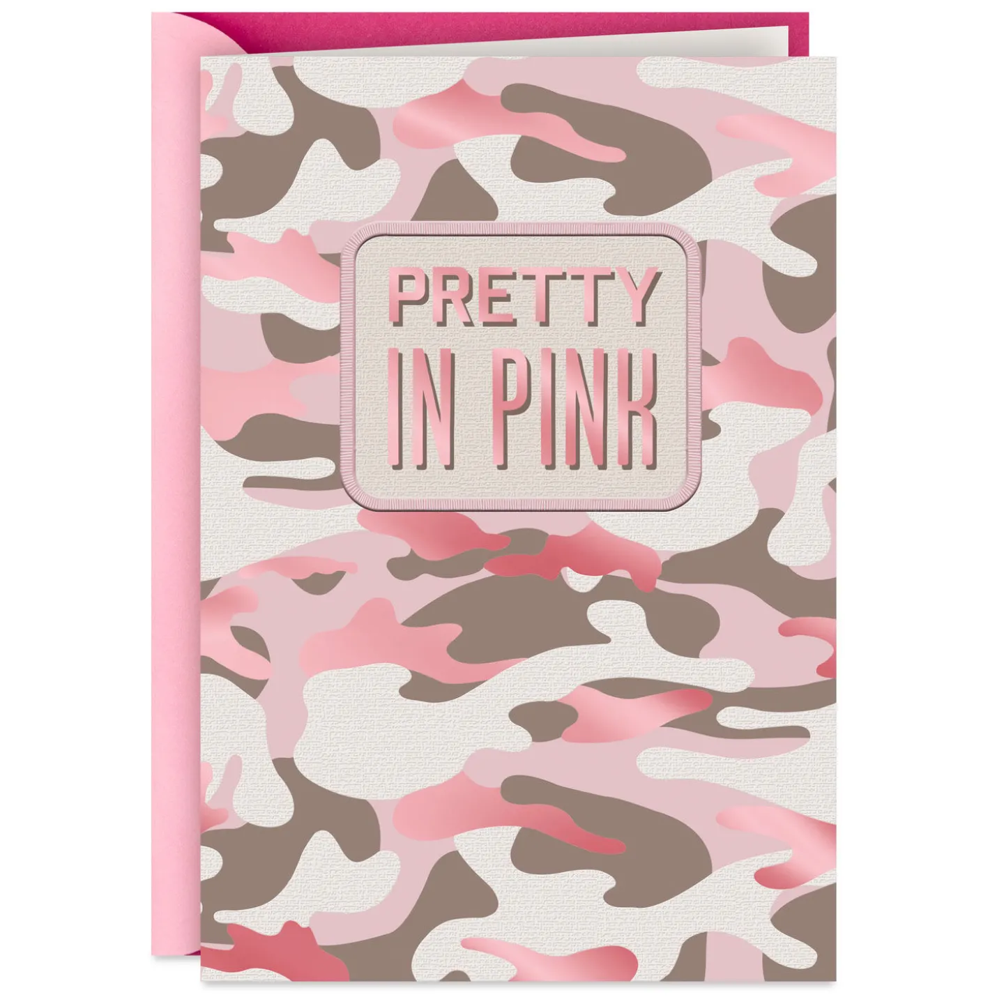 Pretty in Pink Camo Birthday Card for Her