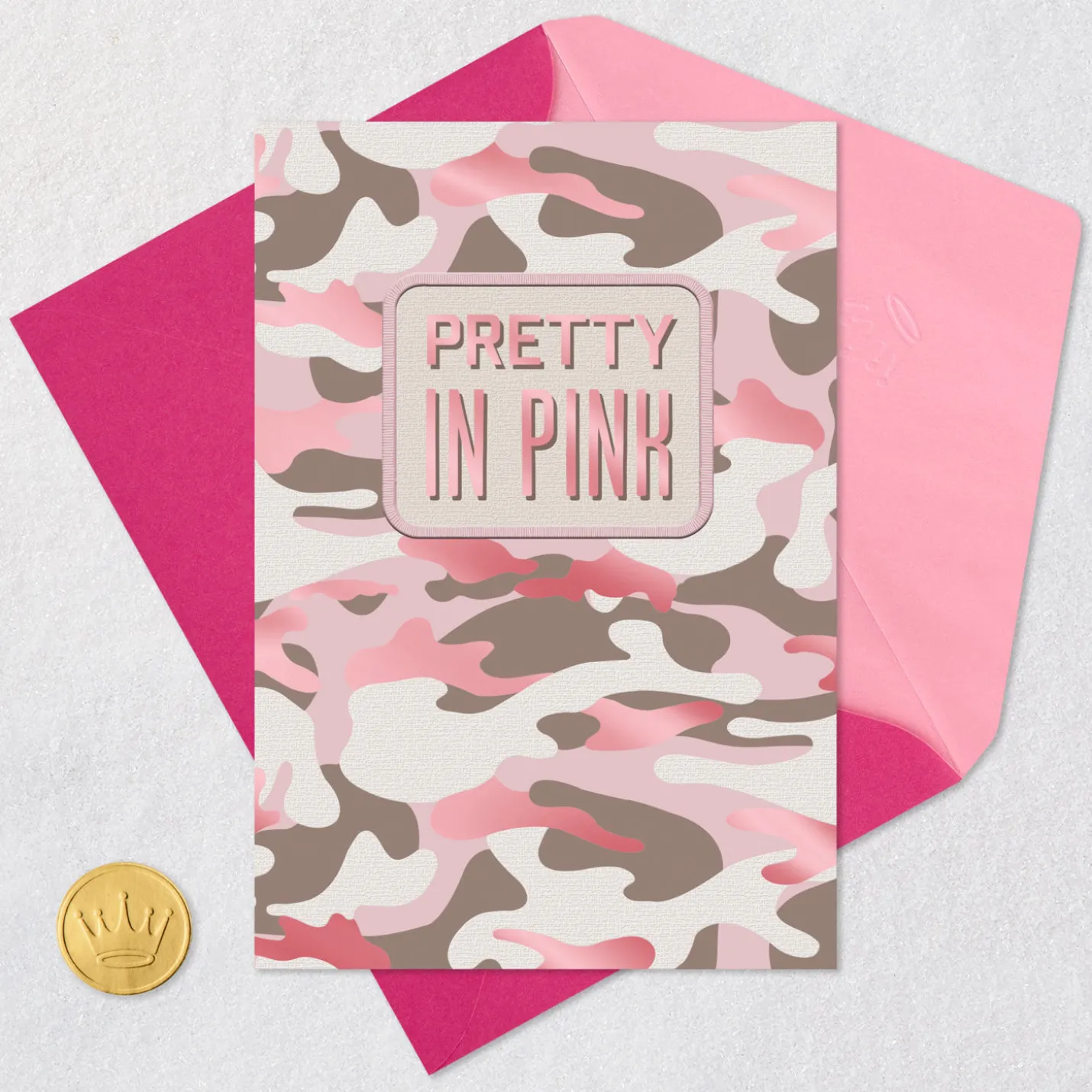 Pretty in Pink Camo Birthday Card for Her