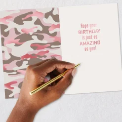 Pretty in Pink Camo Birthday Card for Her