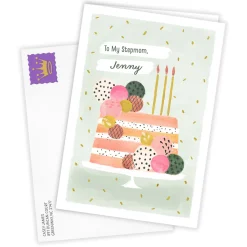 Pretty Pink Cake Custom Birthday Card