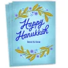 Pretty Floral Flat Hanukkah Photo Card