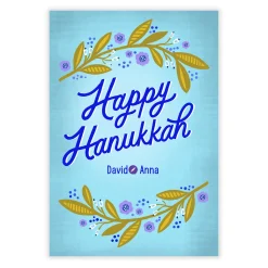 Pretty Floral Flat Hanukkah Photo Card
