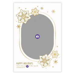 Pretty Gold Snowflakes Flat Holiday Photo Card