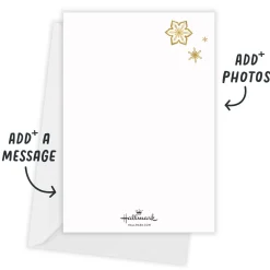 Pretty Gold Snowflakes Flat Holiday Photo Card
