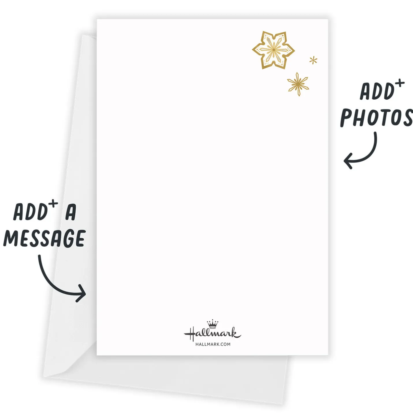 Pretty Gold Snowflakes Flat Holiday Photo Card