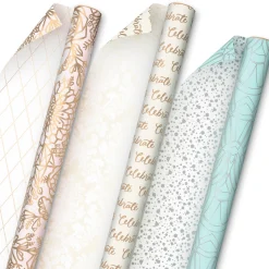 Pretty Pastels 3-Pack Reversible Wrapping Paper, 75 sq. ft. total