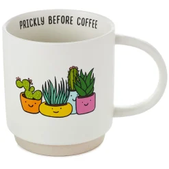 Prickly Before Coffee Succulents Funny Mug, 16 oz.