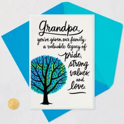Pride, Values and Love Birthday Card for Grandpa