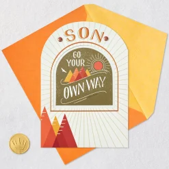 Proud of How You Find Your Own Path Birthday Card for Son With Decal