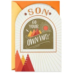Proud of How You Find Your Own Path Birthday Card for Son With Decal