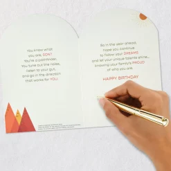 Proud of How You Find Your Own Path Birthday Card for Son With Decal