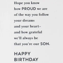 Proud of You Birthday Card for Son From Both